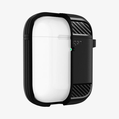 ACS05482 - Apple AirPods Pro 2 Case Rugged Armor in matte black showing the front